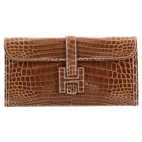 vintage hermes jige clutch|hermes jige clutch crocodile.